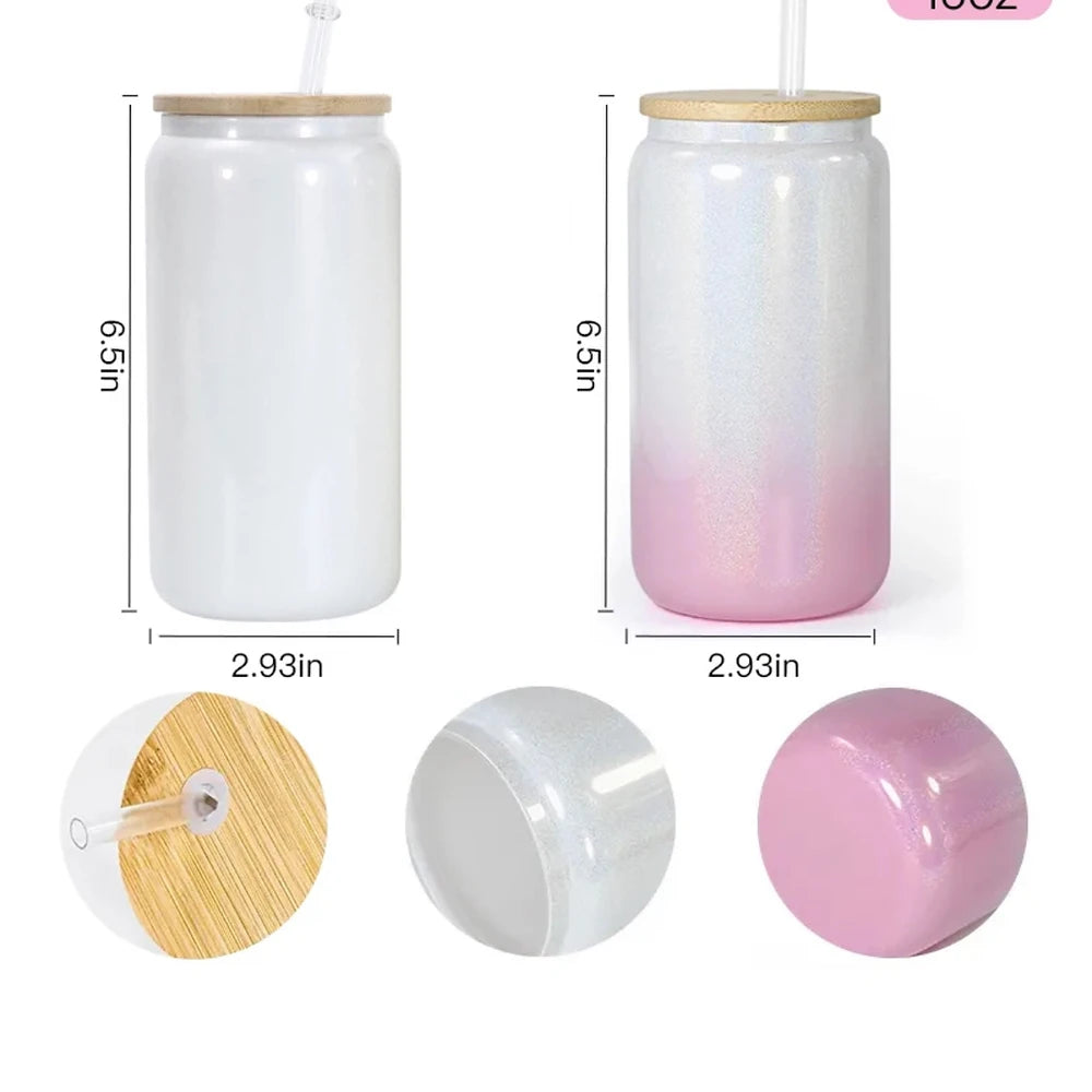 16oz shimmer gradient glass can