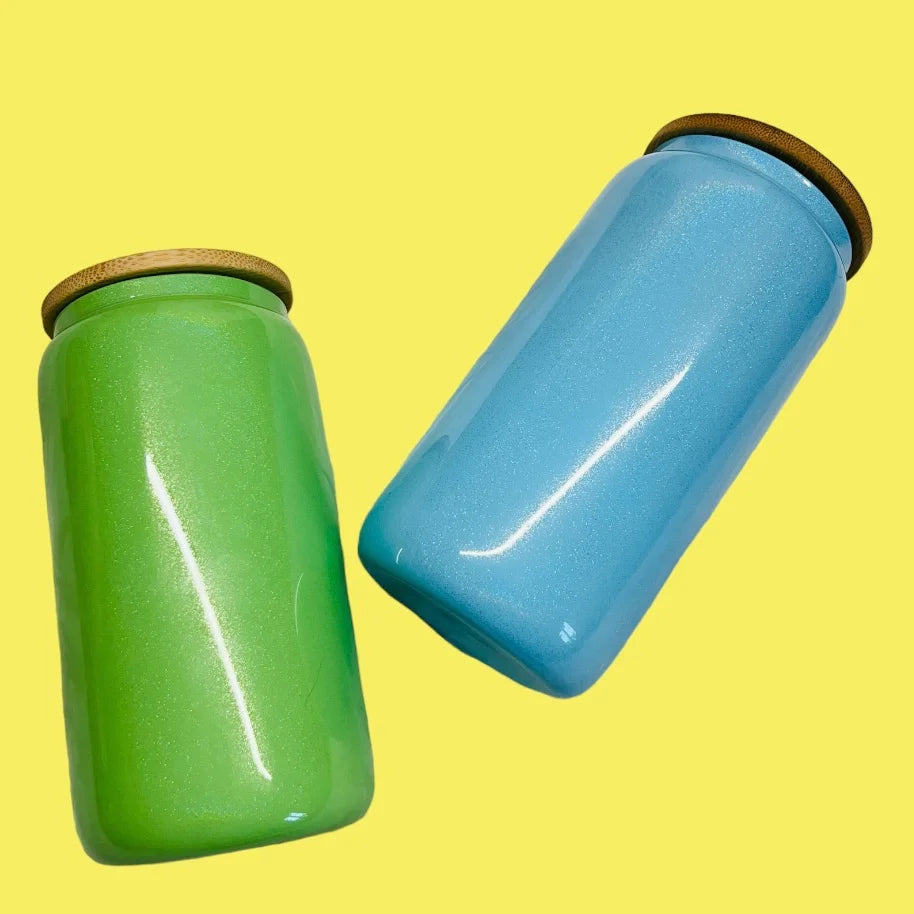 16oz shimmer gradient glass can