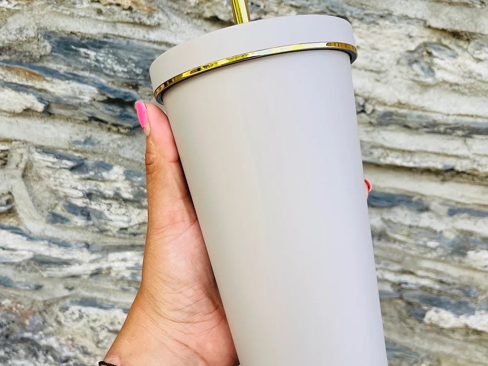16oz tumbler with golden ring