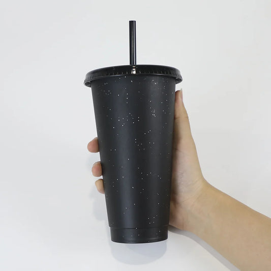 24oz black glitter tumbler