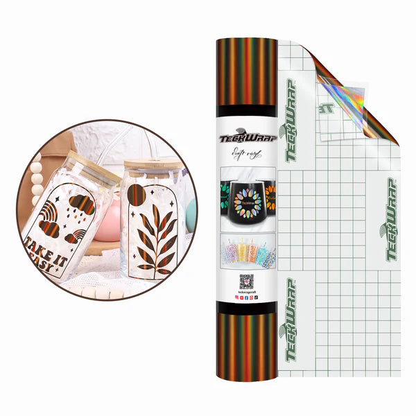 Teckwrap Bubble Free Holographic Glossy Rainbow Adhesive Vinyl