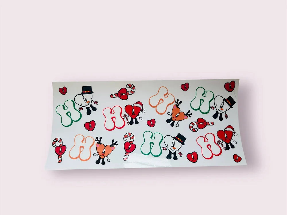 16oz Christmas happy hearts wraps