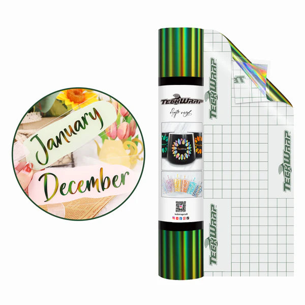 Teckwrap Bubble Free Holographic Glossy Rainbow Adhesive Vinyl