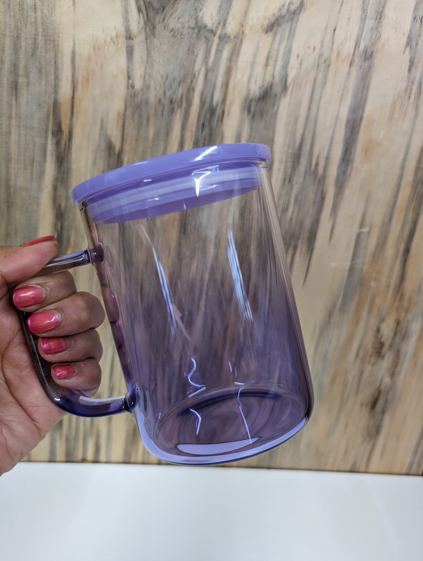 16oz sublimation gradient glass mug