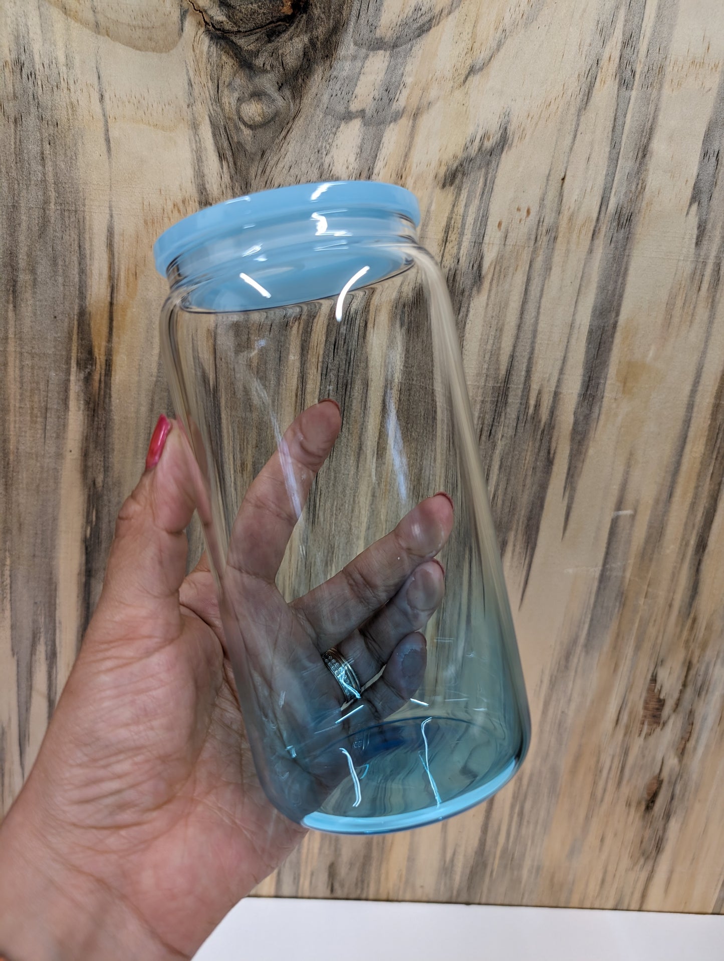 16oz sublimation gradient can glass