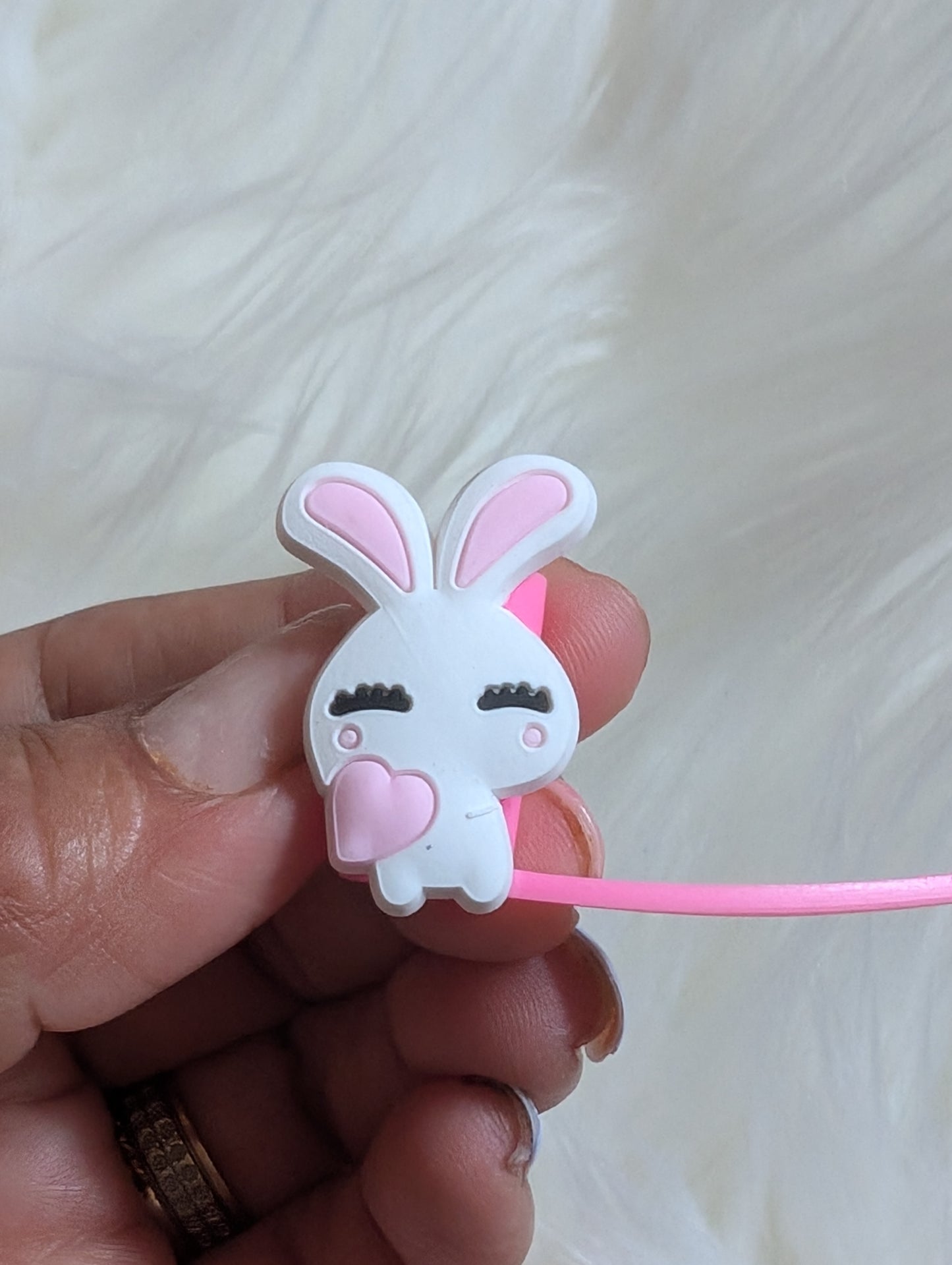 Bunny donut straw topper
