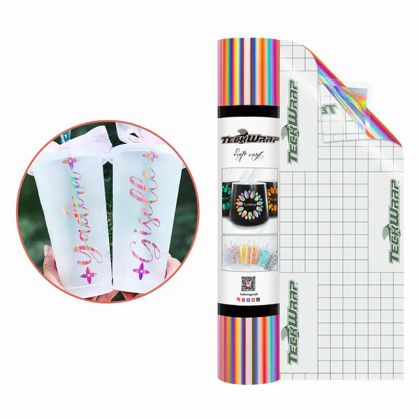 Teckwrap Bubble Free Holographic Glossy Rainbow Adhesive Vinyl
