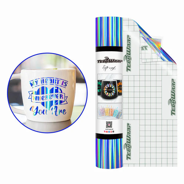 Teckwrap Bubble Free Holographic Glossy Rainbow Adhesive Vinyl