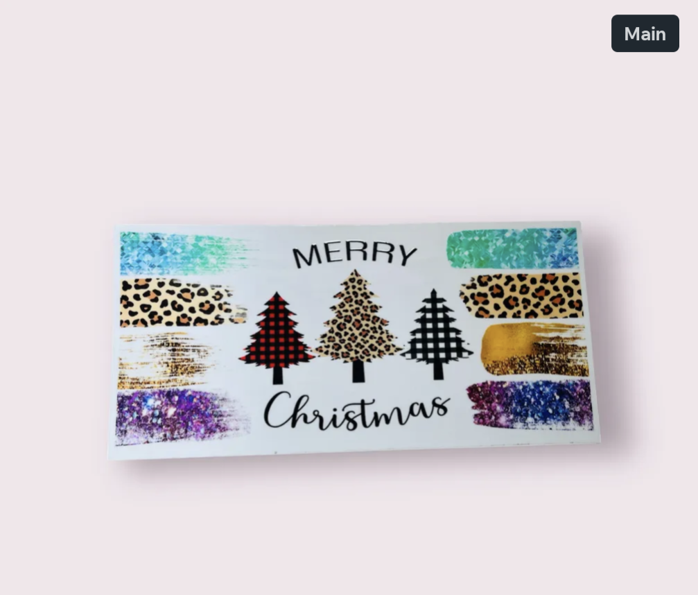 16oz UV-DTF Merry Christmas stripes