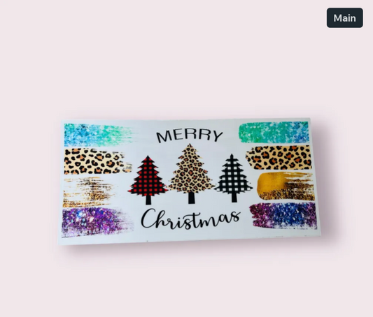 16oz UV-DTF Merry Christmas stripes