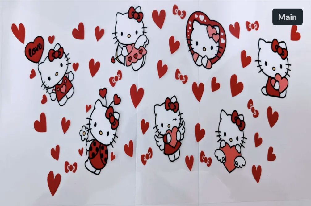 24oz Kitty Love UV DTF Wrap