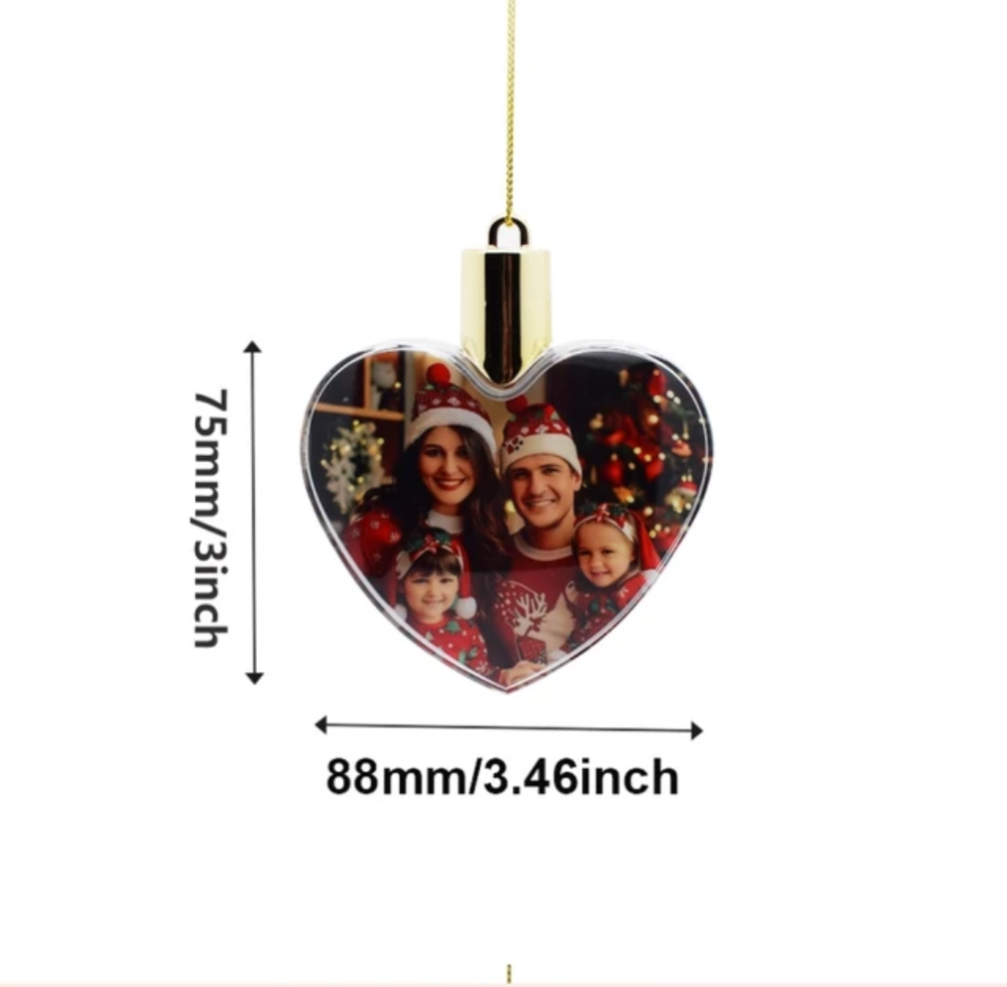 Heart Sublimation ornaments acrylic led light