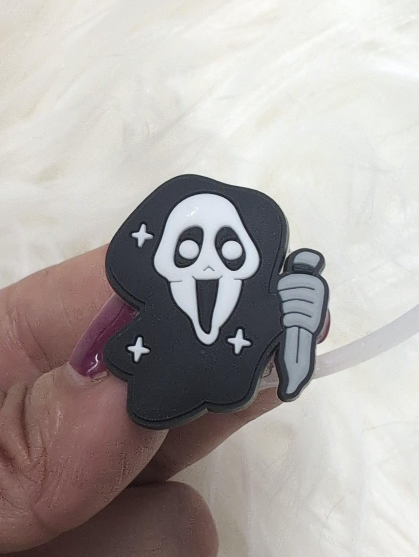 Scary movie straw topper