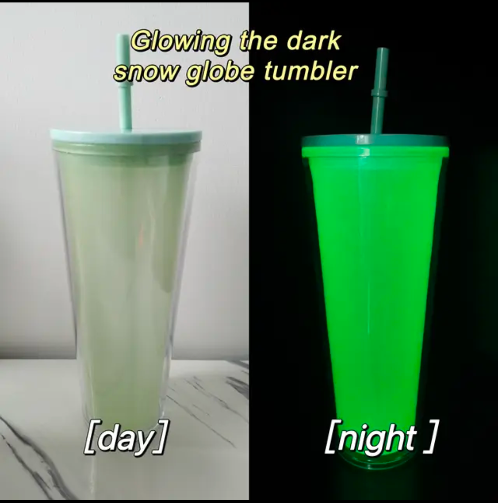 24oz pre drilled glow in the dark tumblers