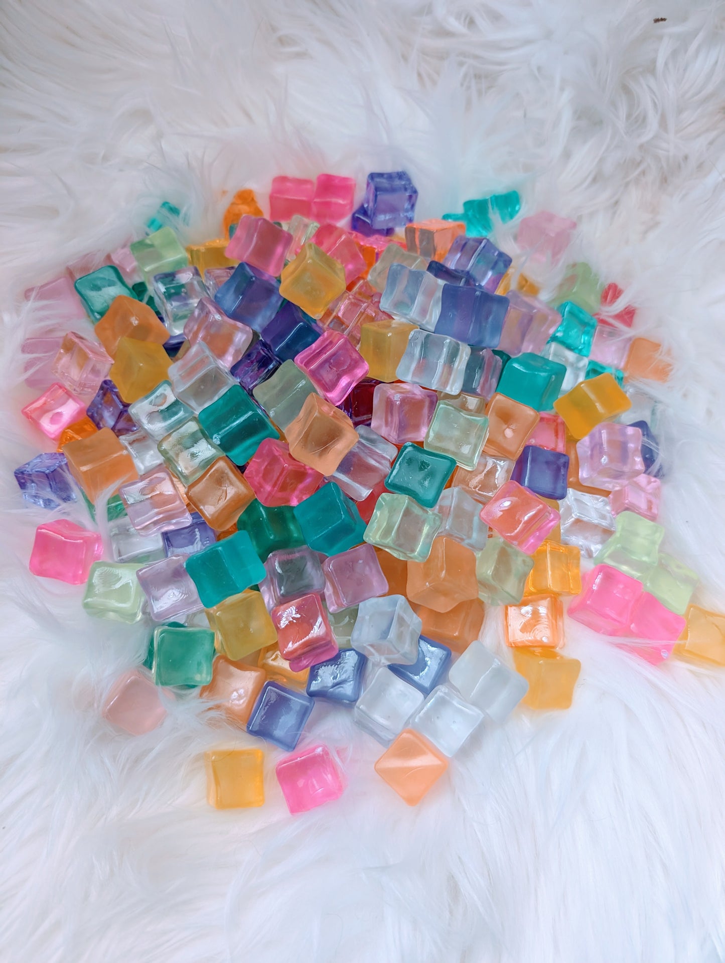 Glow in the dark fake resin ice cubes