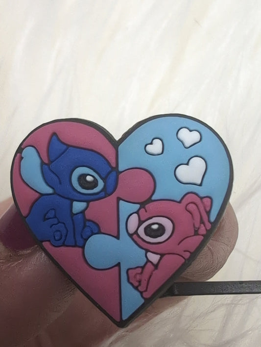 Stich heart straw topper