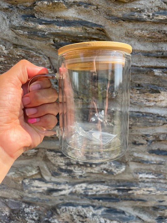 16oz double walled glass mugs