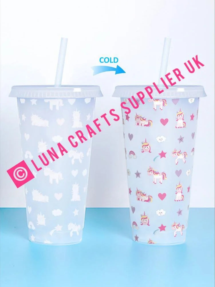 24oz unicorn colour changing cup