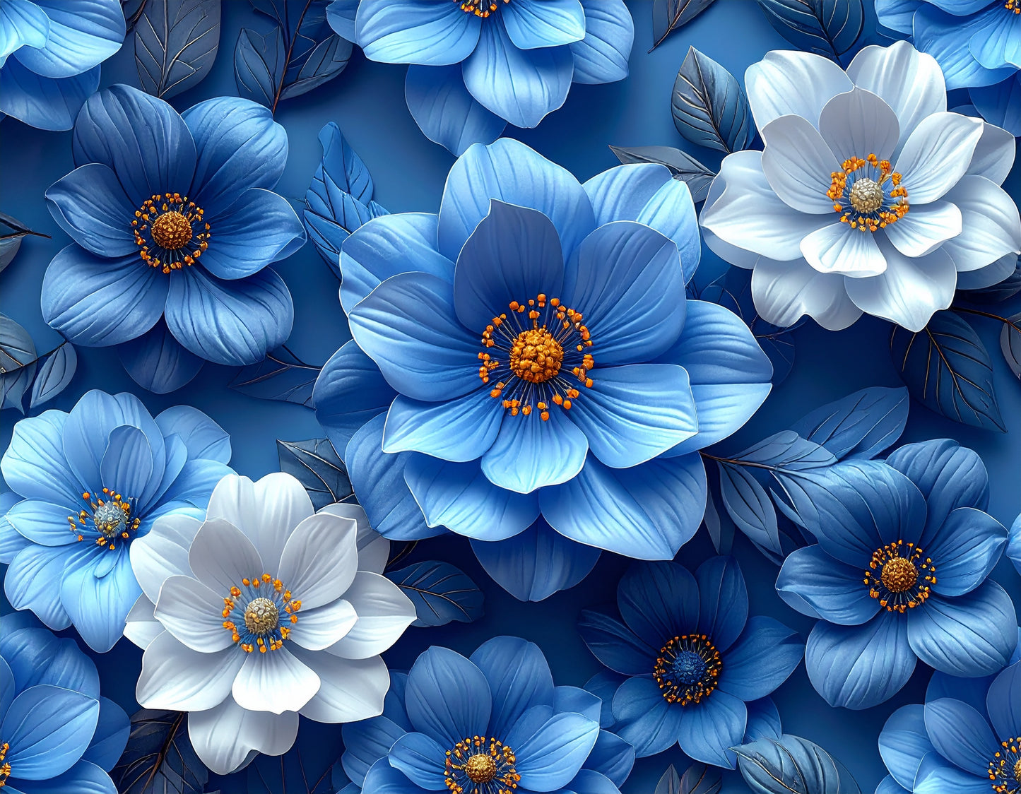 12x12 blue flowers printable Vinyl