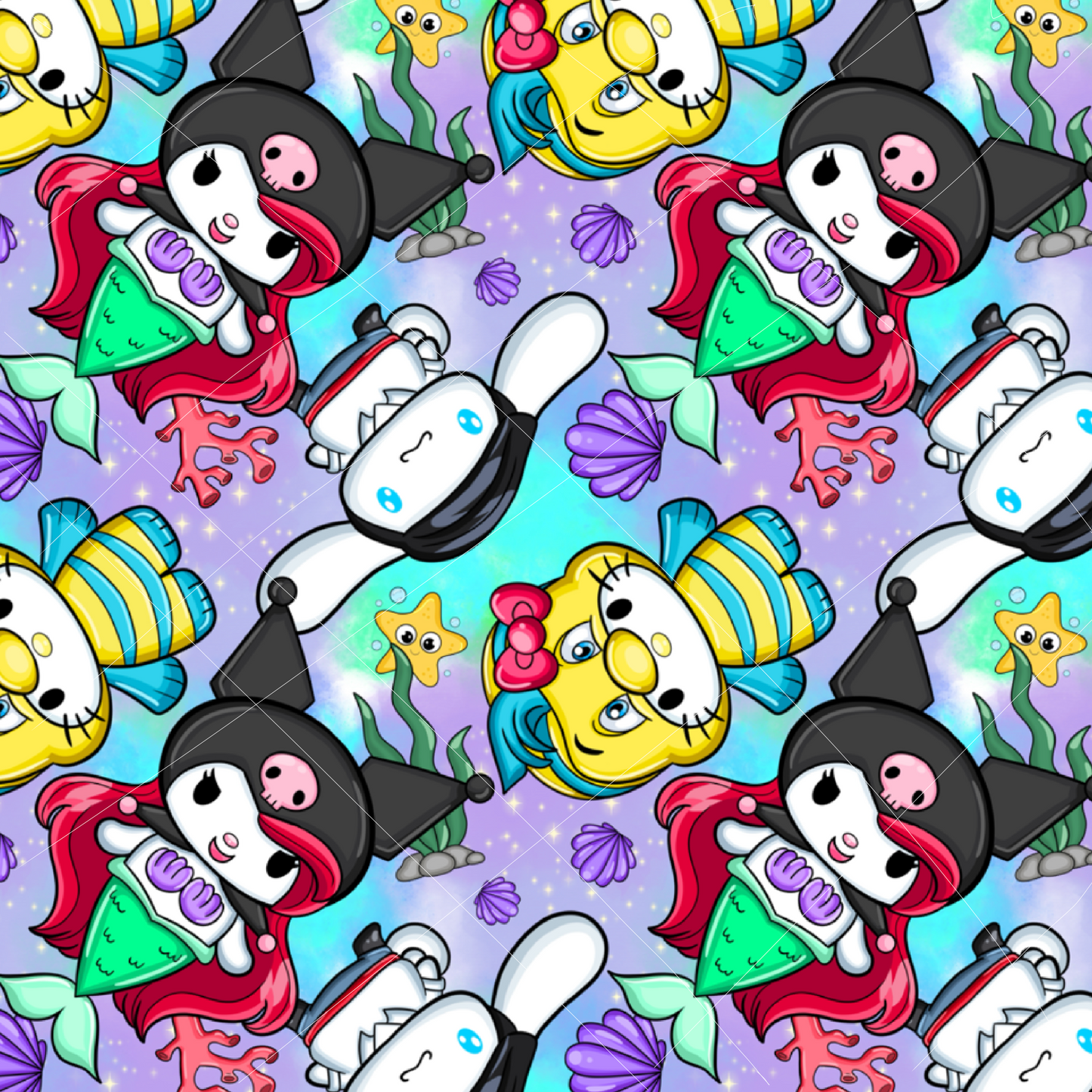 12x12 Kitty Mermaid Printable Vinyl