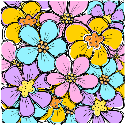 12x 12 Pastel Flowers pattern