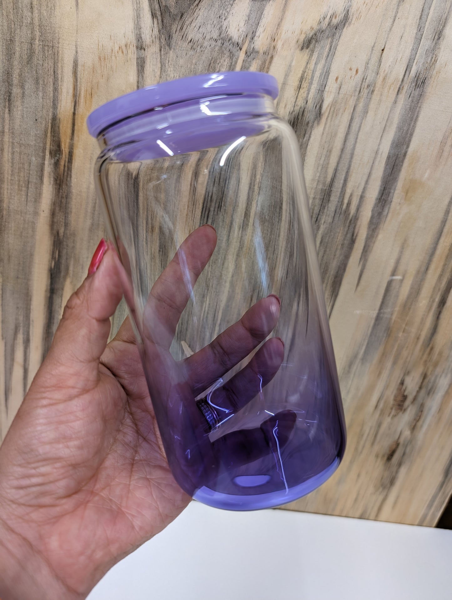 16oz sublimation gradient can glass