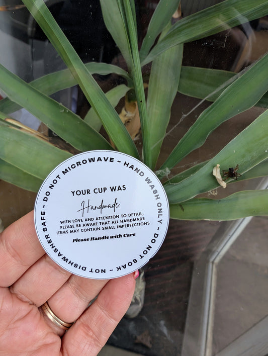 Tumbler care labels vinyl stickers