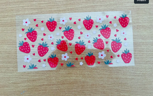 16oz UV-DTF Strawberries