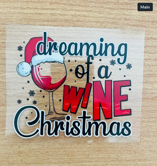 Dreaming of a wine Christmas decal