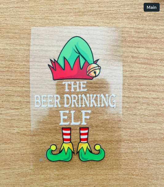 The beer drinking ELF decal
