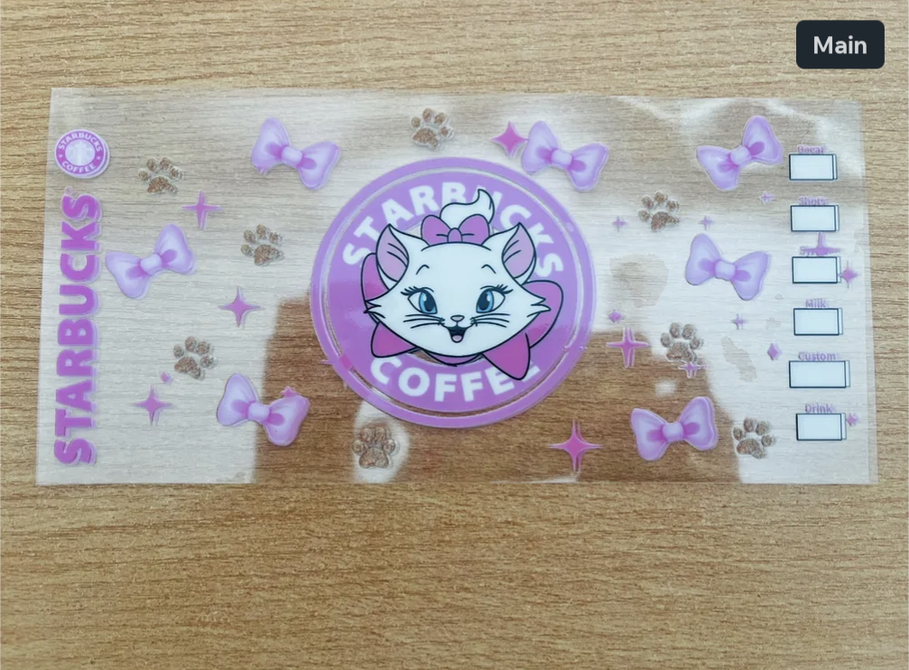16oz Coffee Shop Inspired UV DTF Wrap