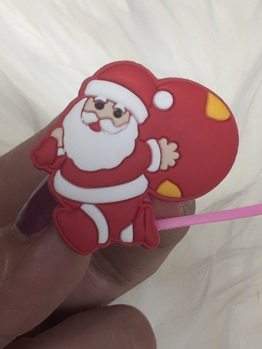 Santa straw topper