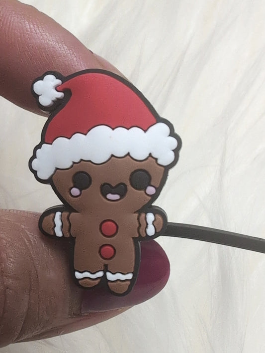 Santa gingerbread straw topper