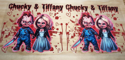 16oz UV-DTF Chucky & tiffany
