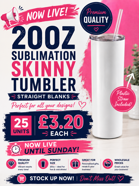 BULK 20oz sublimation tumblers with plastic straw